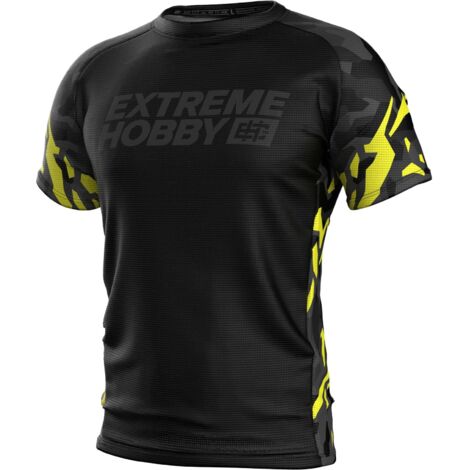 T-shirt technique Extreme Hobby Black Panther noir et jaune, taille L
