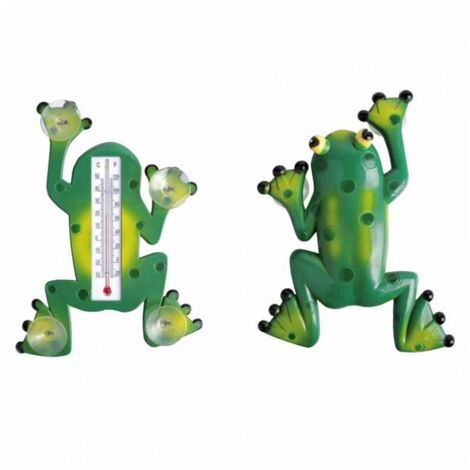 Thermomètre de fenêtre en forme de grenouille avec ventouses 24 cm