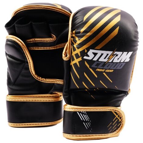 Gants de sparring MMA StormCloud Lynx Noir et Or 7 oz Taille S