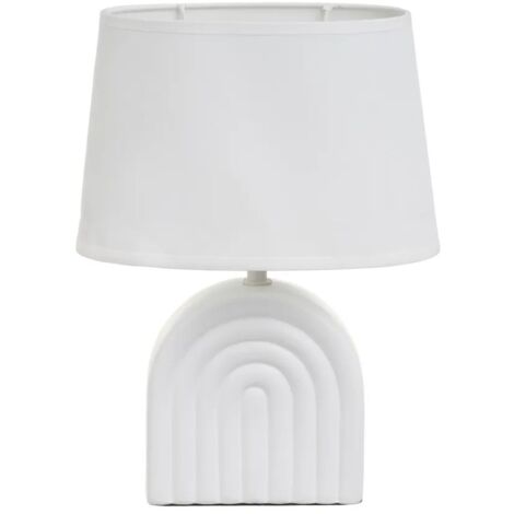 Lampadaire en céramique blanche avec un abat-jour de 31 cm (1/5)