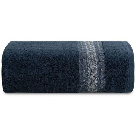 Serviette 70x140 Malika bleu marine éponge 500g/m² (1/4)