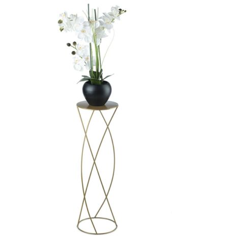 Support à fleurs sur pied de 70 cm pour plantes, doré (1/5)