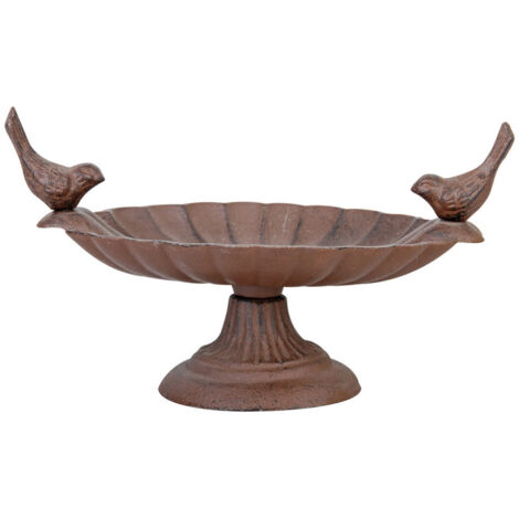 Esschert Design – Mangeoire oiseaux en fonte 24x15x13 cm – Pour fixation hors de portée – Design classique et décoratif – Utilisation comme mangeoire ou bain