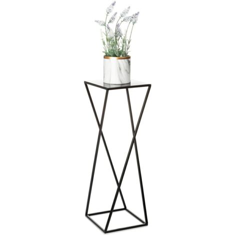 Support à fleurs moderne noir sur pied 70 cm (1/5)