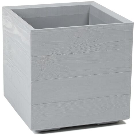 Pot de fleurs Bétonique, en carton recyclé, gris (1/3)