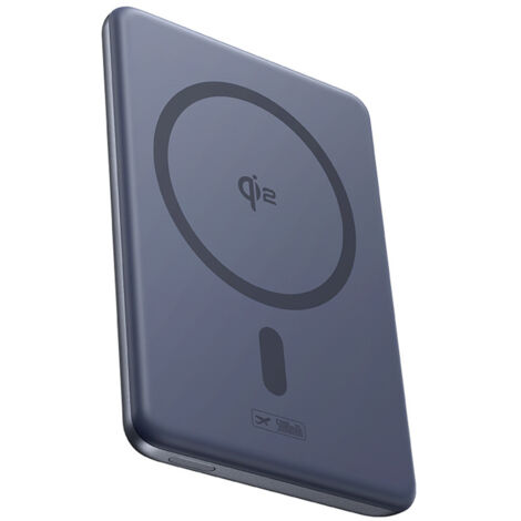 Batterie externe ultra-mince de 5 000 mAh avec support et câble PicoGo AM31 Qi2 MagSafe 20 W - gris (1/5)
