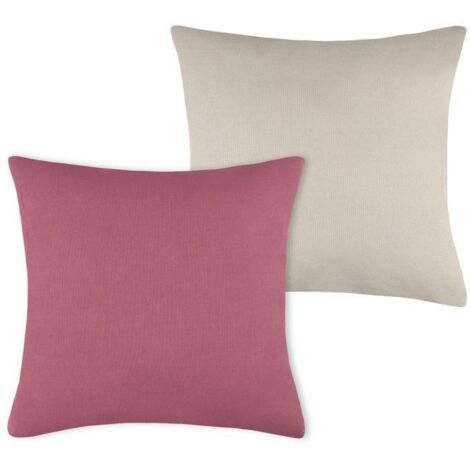 Coussin DUO 50x50 violet beige clair (1/3)