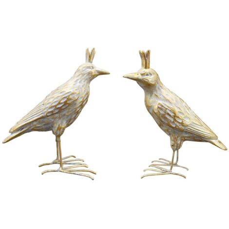 Oiseaux dorés décoratifs h11,5 cm (1/5)
