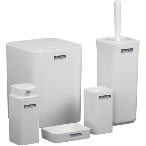 Ensemble de salle de bain 5 pièces carré blanc