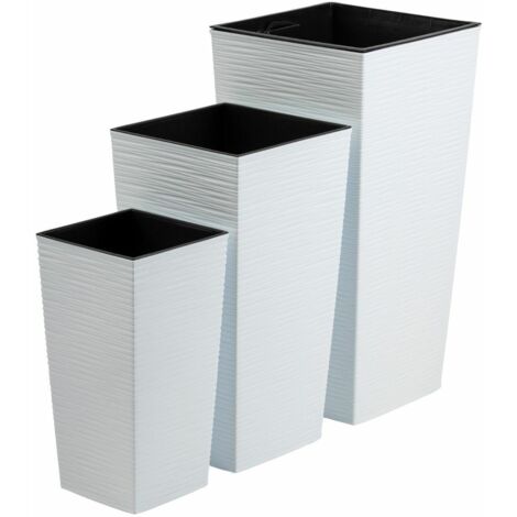 Ensemble de pots de fleurs blancs Porto Riflo, 3 pièces (1/5)