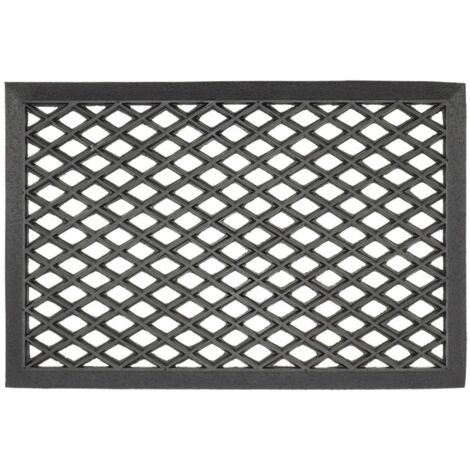 Tapis de porte en caoutchouc, motif losange, 60 x 40 (1/3)