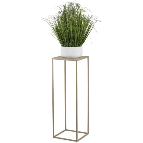 Support à fleurs beige sur pied 70 cm (1/5)