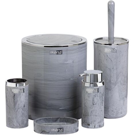 Ensemble de salle de bain rond en marbre 5 pièces