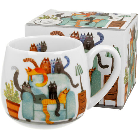 Mug en forme de tonneau Cat's World CHATS SUR UNE CHAISE 430 ml (1/5)