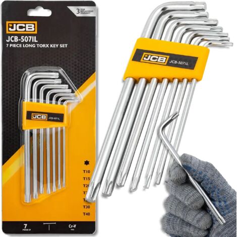 Jeu de 7 clés Torx JCB T10-T40 type L Cr-V (1/5)