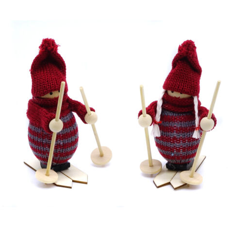 C96207 Pendentif décoratif mascotte de Noël homme sur ski (1/3)