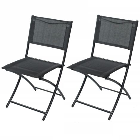 Lot de 2 chaises de balcon pliables de jardin en métal moderne pour balcon et terrasse