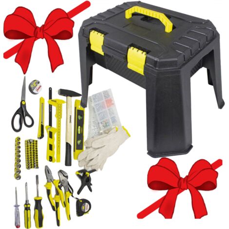 CADEAU - Coffret universel WMC 1200 pièces, équerre 6 angles 1/4'' + tabouret (1/5)