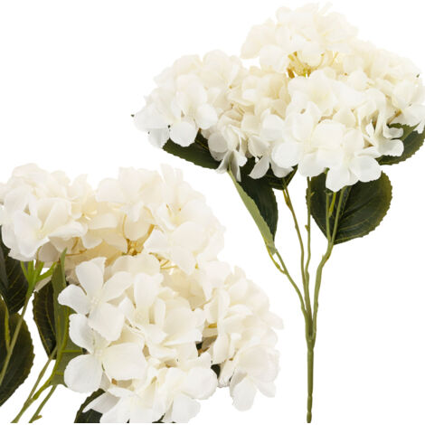 CV28571-1 HORDRANSE MAGNIFIQUE BOUQUET D'HORDRANSE FLEURS ARTIFICIELLES BLANCHES RÉALISTES X5 (1/5)