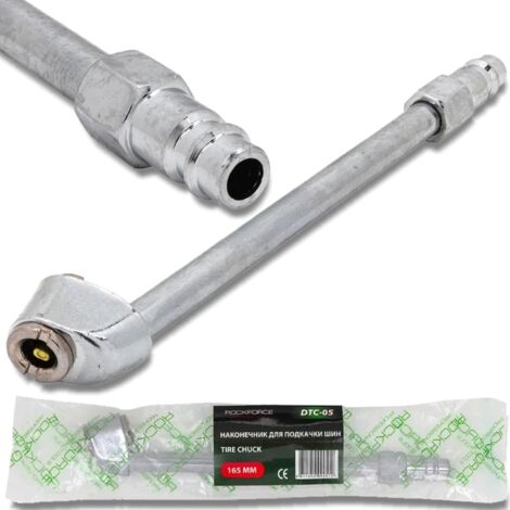 Adaptateur de gonflage de pneu ROCKFORCE 165 mm, raccord rapide en acier 1/4" (1/5)