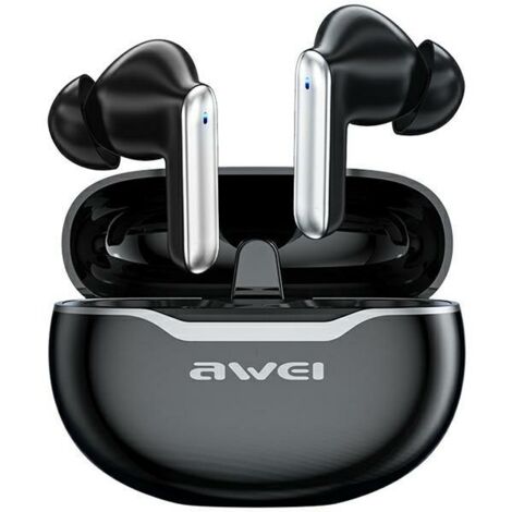 Écouteurs sans fil Bluetooth 5.3 AWEI T50 avec station d'accueil, noirs (1/5)