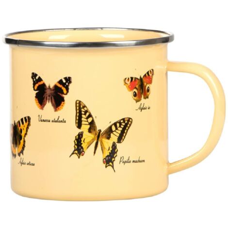 Mug émaillé à motifs de papillons (1/5)