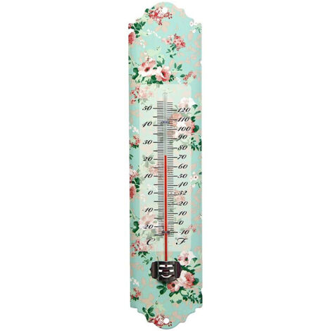 Ac-Deco – Thermomètre de jardin en zinc vieilli – Dimensions 6,7 x 1,4 x 29,7 cm – Plage -25°C à +55°C – Affichage Celsius et Fahrenheit