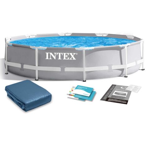 Intex – Piscine tubulaire 305 x 76 cm – 4485 litres – Bâche intégrée – Montage rapide sans outil – Matériau PVC résistant