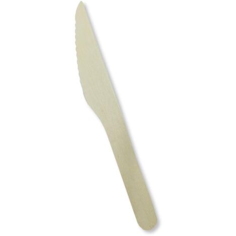 Couteau en bois 16,5 cm, lot de 100. Profitez-en, soyez éco-responsable.
