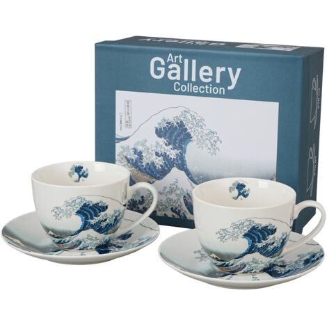 Ensemble de 2 tasses et soucoupes Hokusai La Grande Vague 270 ml