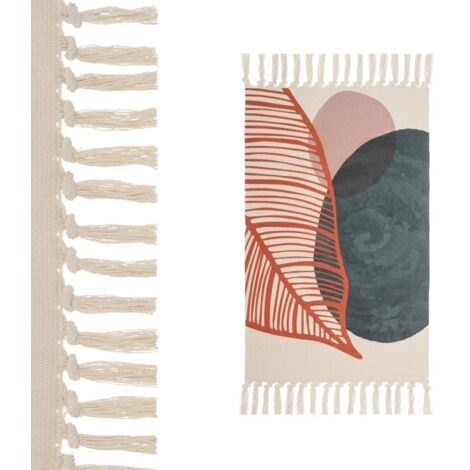 Tapis à franges Scandi Leaves 50x80 cm (1/5)