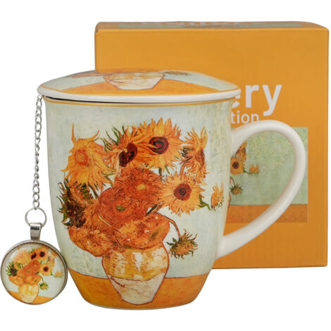 Mug 400 ml « Tournesols » Van Gogh avec infuseur et pendentif (1/5)