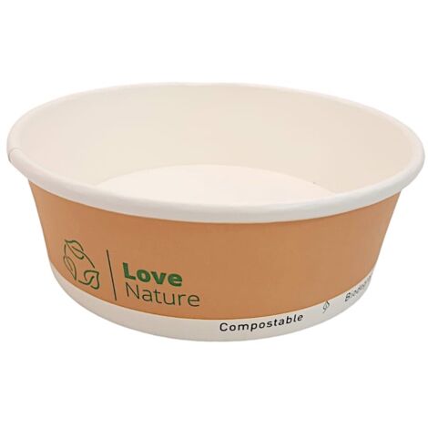 Bol en papier kraft sans plastique 500 ml, lot de 50 pièces bol (1/2)