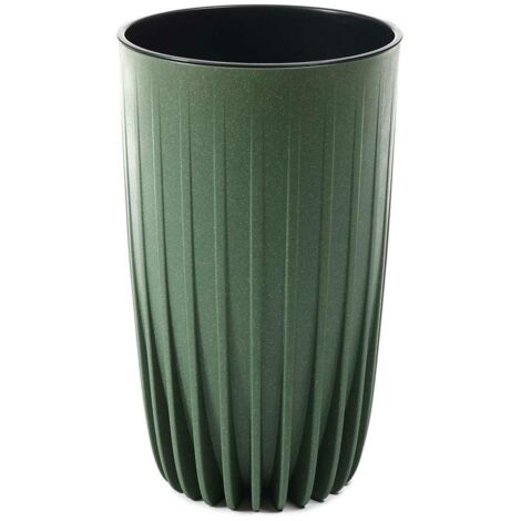 Pot de fleurs haut en bois écologique décapé vert (1/5)