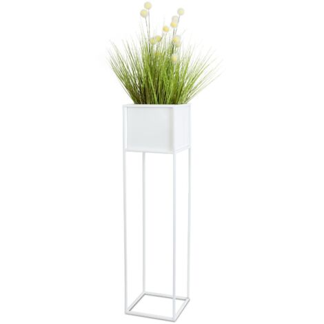 Support à fleurs blanc moderne 90 cm (1/5)