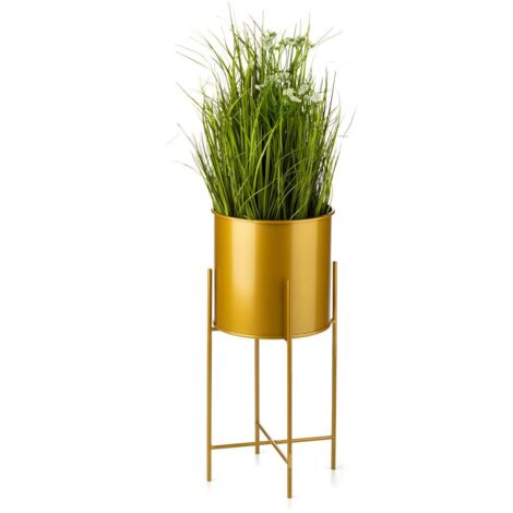 Support à fleurs avec couvercle 55 cm doré (1/5)