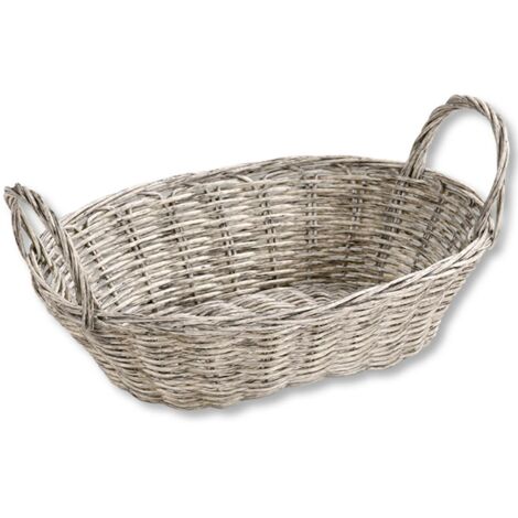 Panier ovale gris pour le pain et les fruits