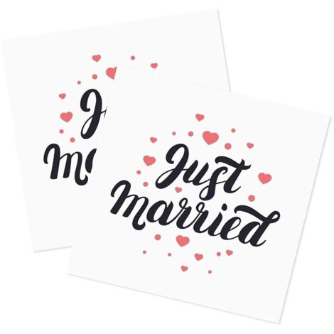 LANMOK Lot de 40 serviettes de mariage « Just Married » (1/2)