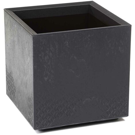 Pot de fleurs Betonique en béton noir 40x40 cm (1/5)