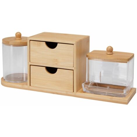 Organisateur de cosmétiques avec base en bambou (1/3)