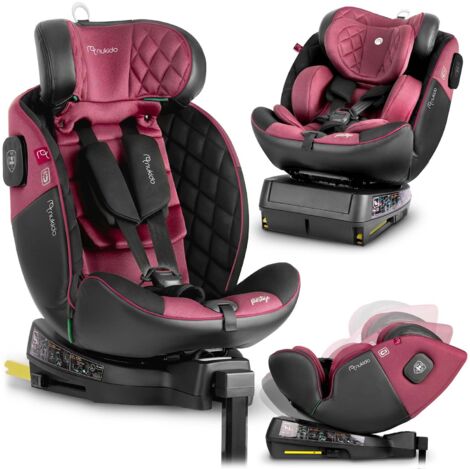 Siège auto Nukido Prestige Line noir et rose 0-36 kg ISOFIX (1/5)