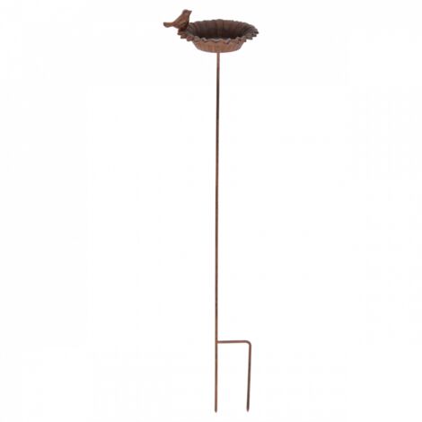 Abreuvoir oiseau en fonte à piquer 76 cm – Fixation au sol – Pour petits oiseaux – Design discret pour jardin – Best For Birds