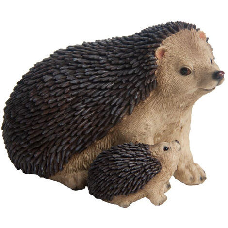 Hérisson avec bébé Déco résine 16cm (1/2)