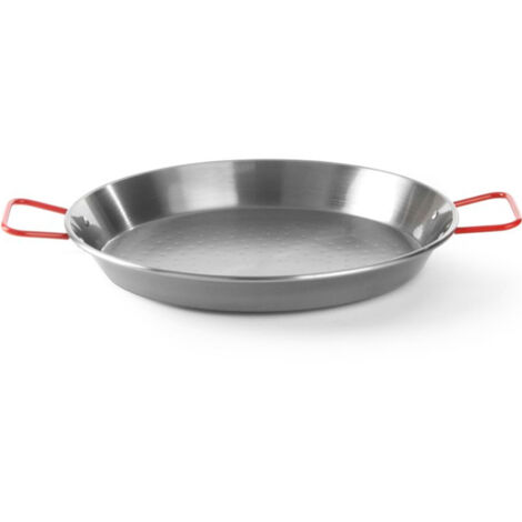 Poêle à paella ronde en acier avec poignées, diamètre 380 x 120 mm