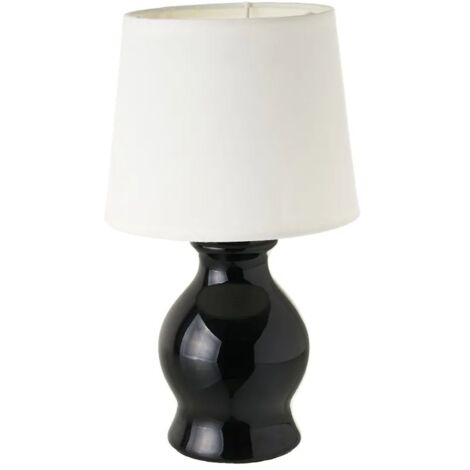 Lampe de nuit en céramique, noire et blanche, 26 cm (1/5)
