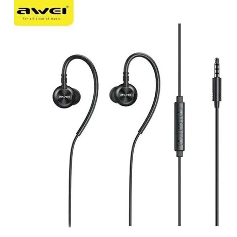 Casque stéréo AWEI L3, prise jack 3,5 mm, noir (1/5)