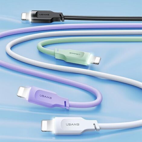 Câble USB-C vers Lightning USAMS 1,2 m, charge rapide, noir (1/5)