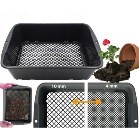 ISIK400-S411 PASSEUR DE JARDIN POUR TAMISER compost, gravats, pierres, écorce, NOIR (1/5)