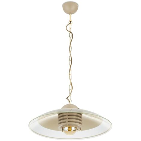 Suspension en verre beige pour cuisine, 1xE27 (1/5)