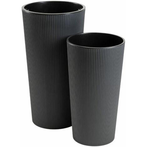Ensemble de pots de fleurs anthracite URBANIKA ECO, 2 pièces. (1/5)